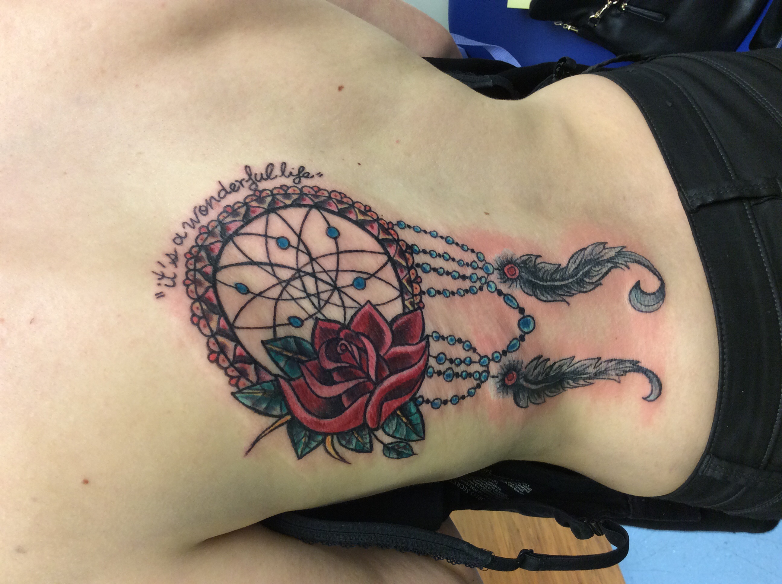 dreamcatcher and rose Boonsboro, MD Talon Studio Tattoo